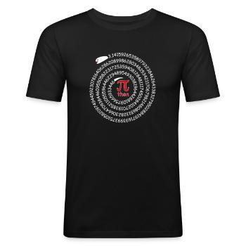 Pi Python Jeu de mots Cercle Nombre Serpent Math - T-shirt près du corps Homme - noir - Devant - Nik (191cm)