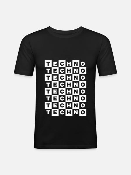 Techno - T-shirt près du corps Homme - noir
