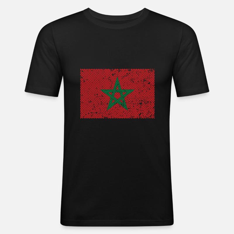 Marokko - Männer Slim Fit T-Shirt - Schwarz