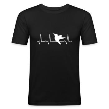 Colibri battement de cœur - T-shirt près du corps Homme - noir - Devant - Nik (191cm)
