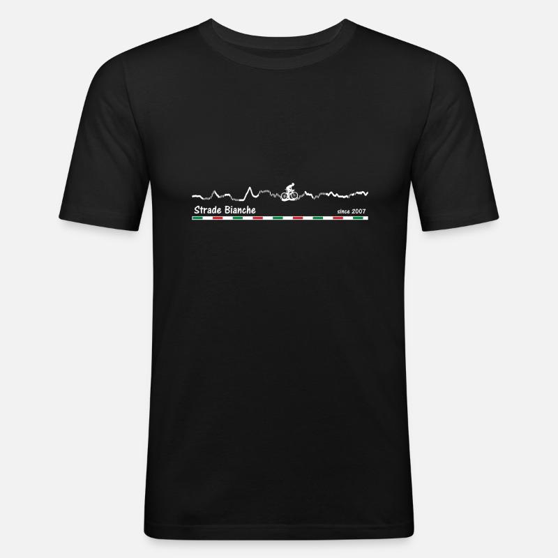 Strade Bianche - Männer Slim Fit T-Shirt - Schwarz