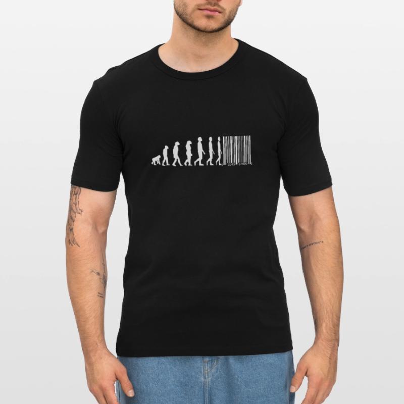 Evolution code-barres T-shirt près du corps Homme