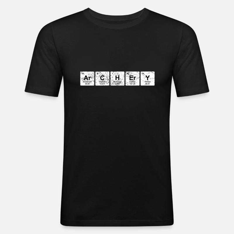 ARCHERY Bogenschießen Elemente Bogen Schütze - Männer Slim Fit T-Shirt - Schwarz