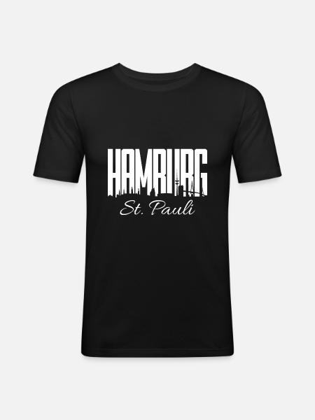 HAMBURG ST. PAULI - Men's Slim Fit T-Shirt - black