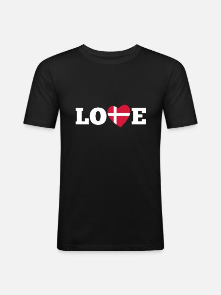 Love Danemark - T-shirt près du corps Homme - noir