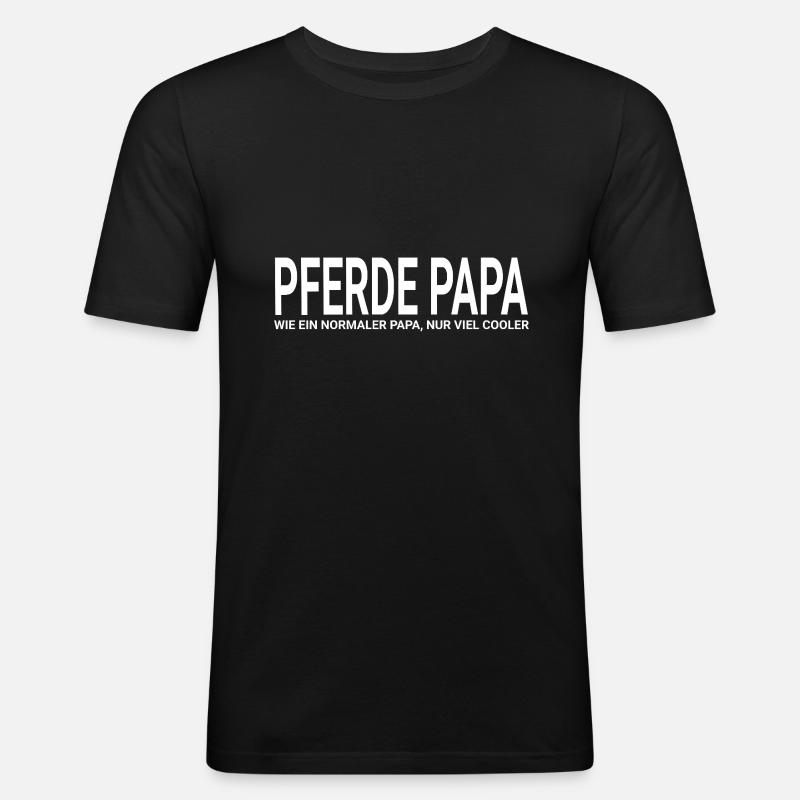 Pferde Papa - Männer Slim Fit T-Shirt - Schwarz