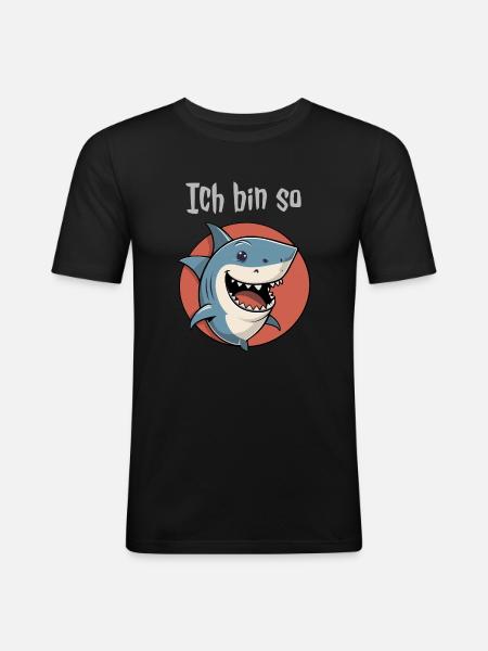Ich bin so Hai - Männer Slim Fit T-Shirt - Schwarz