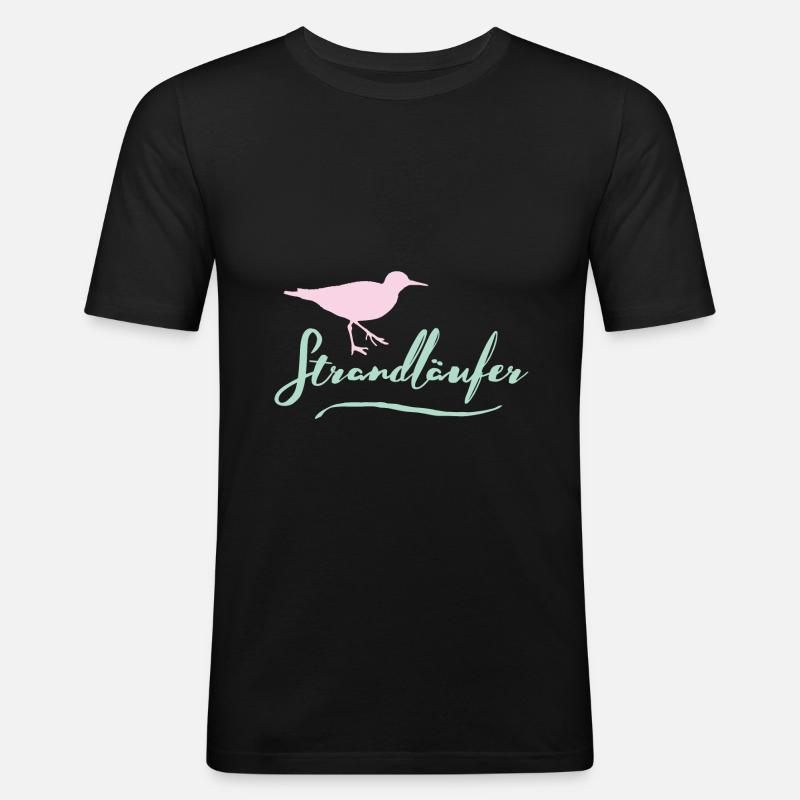 Strandläufer - Männer Slim Fit T-Shirt - Schwarz