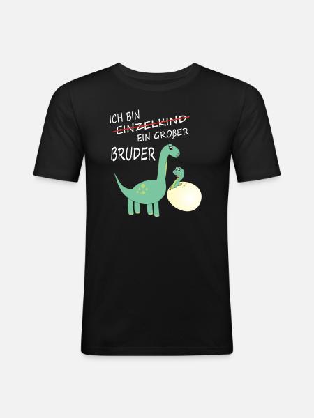 Geschenkidee zur Geburt großer Bruder - Männer Slim Fit T-Shirt - Schwarz
