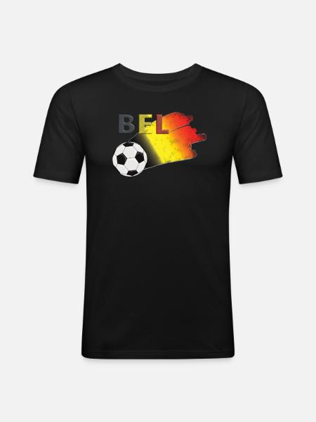 Flag Belgium - Men's Slim Fit T-Shirt - black