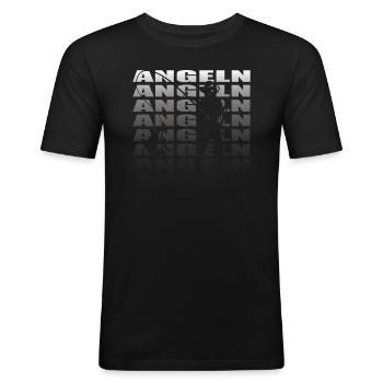 Angler Geschenkidee Hobby Angeln - Männer Slim Fit T-Shirt - Schwarz - Vorne - Nik (191cm)