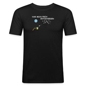 Angler Geschenkidee Hobby Angeln - Männer Slim Fit T-Shirt - Schwarz - Vorne - Nik (191cm)