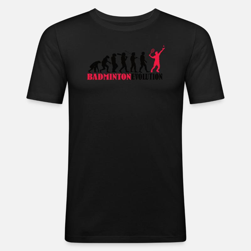 Badminton Spieler Geschenkidee Design - Männer Slim Fit T-Shirt - Schwarz