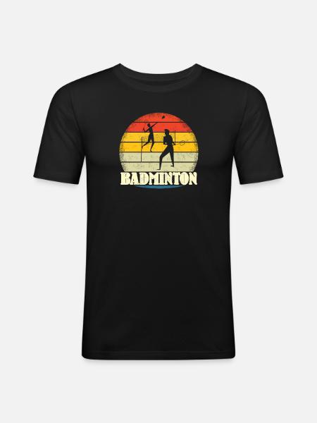 Badminton Player Gift Idea Design - Men's Slim Fit T-Shirt - black