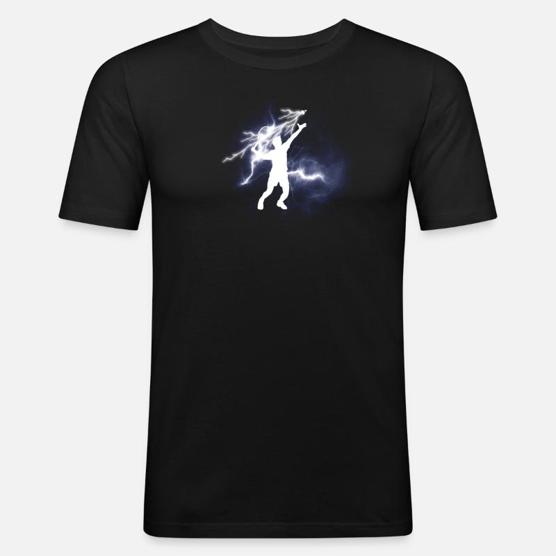 Badminton Geschenkidee Sport Design - Männer Slim Fit T-Shirt - Schwarz
