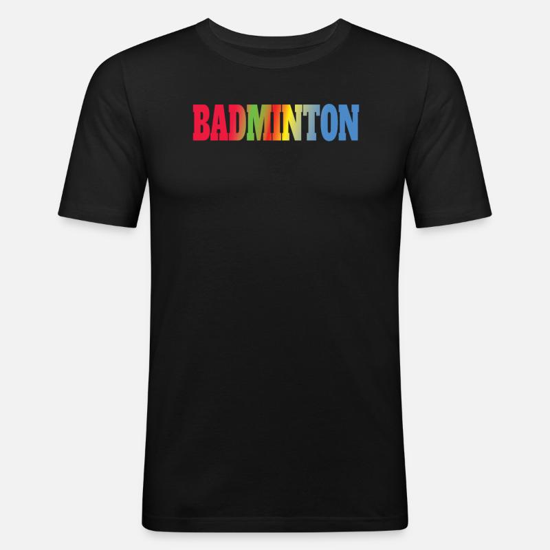 Badminton Geschenkidee Sport Design - Männer Slim Fit T-Shirt - Schwarz