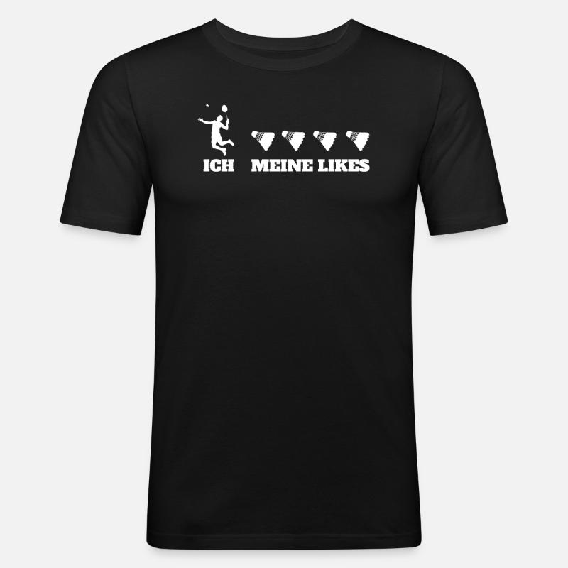 Badminton Geschenkidee Sport Design - Männer Slim Fit T-Shirt - Schwarz