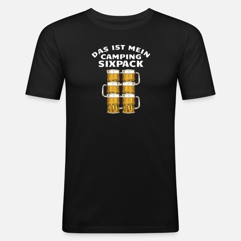 Camper Geschenkidee Camping - Männer Slim Fit T-Shirt - Schwarz