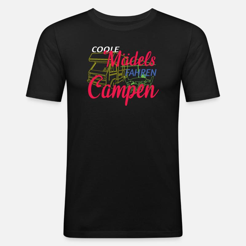 Camper Geschenkidee Camping - Männer Slim Fit T-Shirt - Schwarz