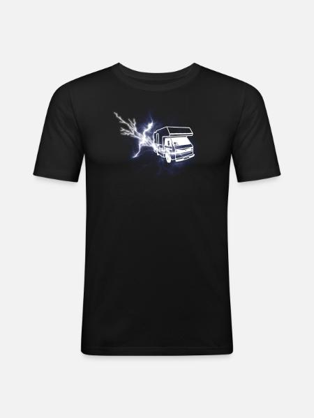 Camper Geschenkidee Camping - Männer Slim Fit T-Shirt - Schwarz