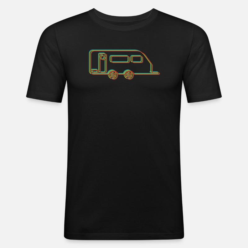 Camper Geschenkidee Camping - Männer Slim Fit T-Shirt - Schwarz