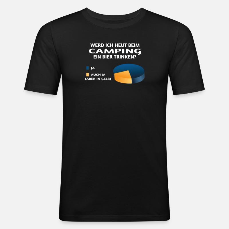 Camper Geschenkidee Camping - Männer Slim Fit T-Shirt - Schwarz