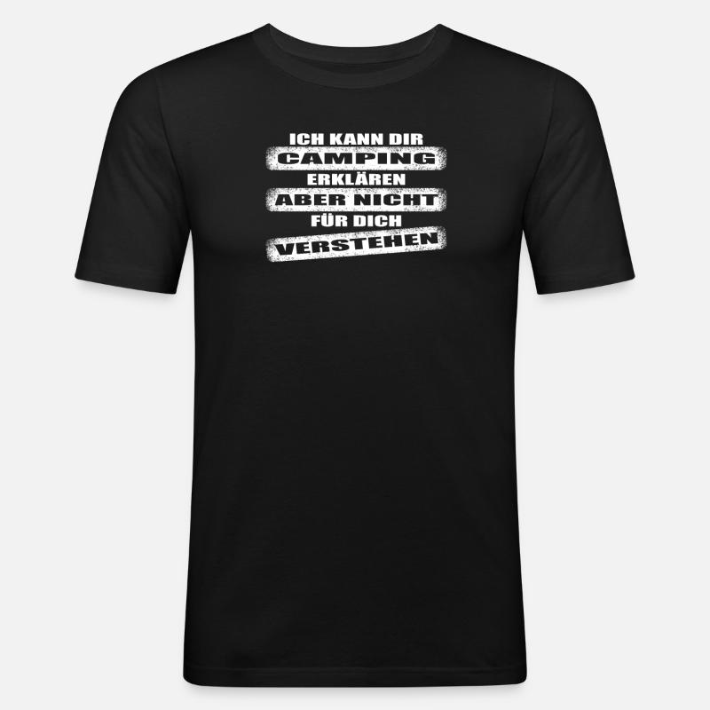 Camper Geschenkidee Camping - Männer Slim Fit T-Shirt - Schwarz