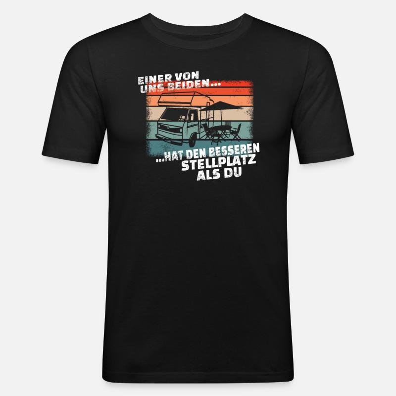 Camper Geschenkidee Camping - Männer Slim Fit T-Shirt - Schwarz