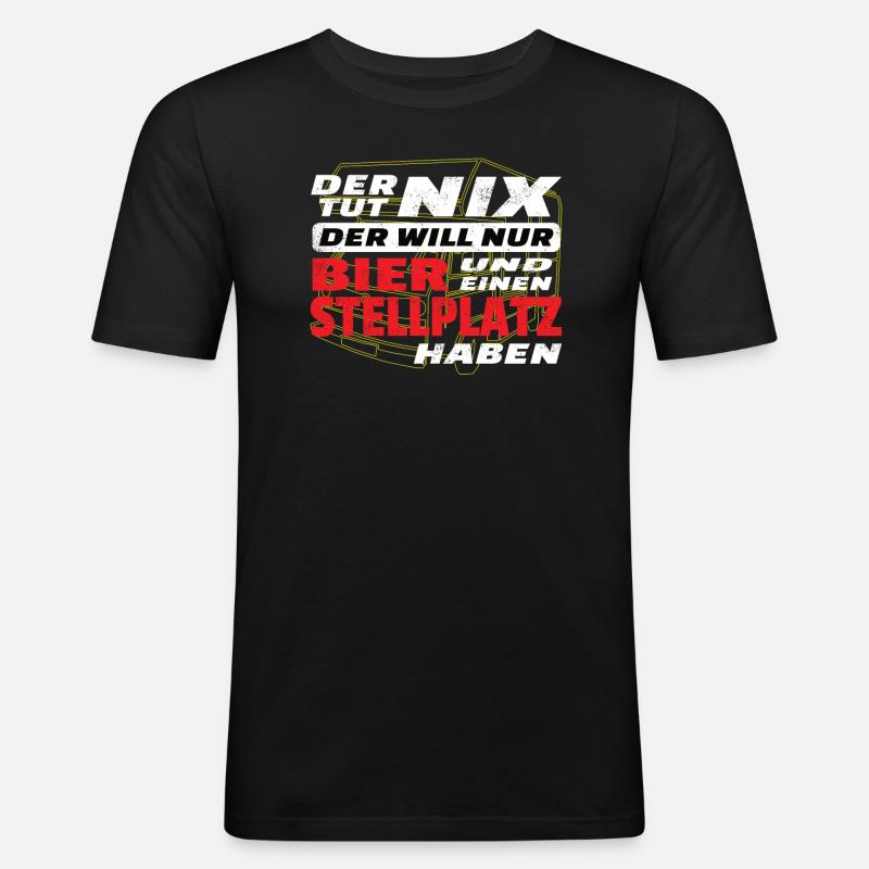 Camper Geschenkidee Camping - Männer Slim Fit T-Shirt - Schwarz