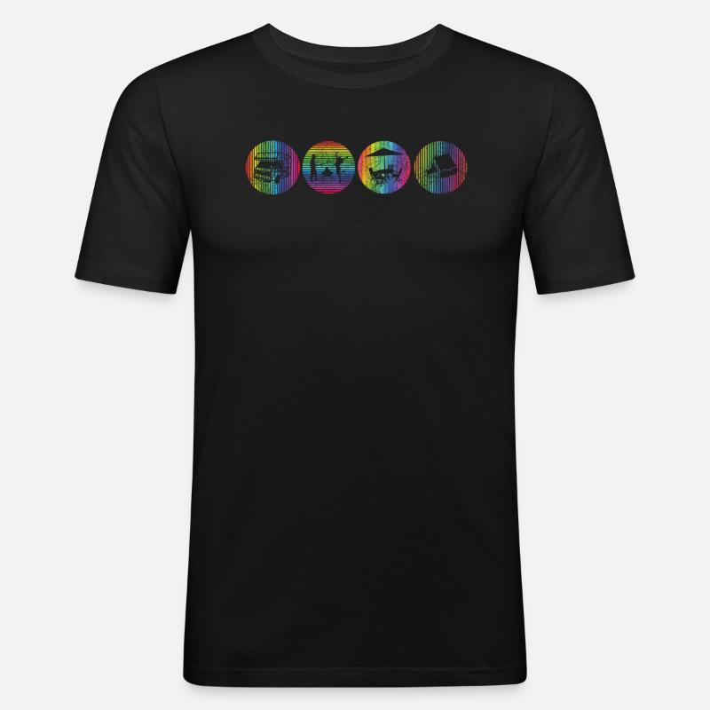 Camper Geschenkidee Camping - Männer Slim Fit T-Shirt - Schwarz