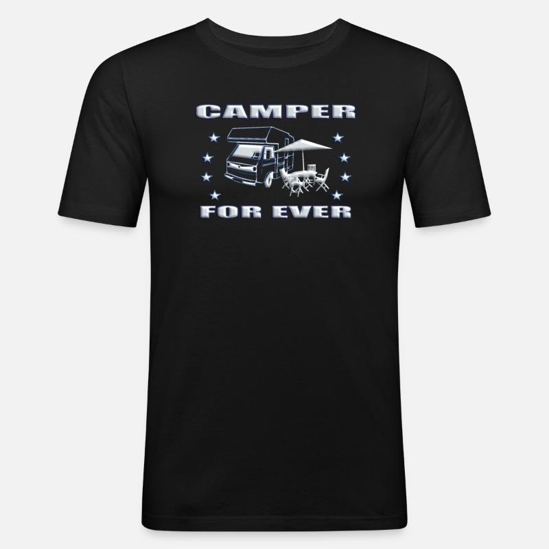 Camper Geschenkidee Camping - Männer Slim Fit T-Shirt - Schwarz