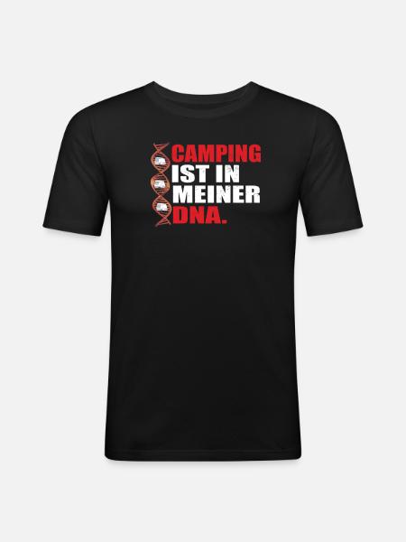Camper Geschenkidee Camping - Männer Slim Fit T-Shirt - Schwarz