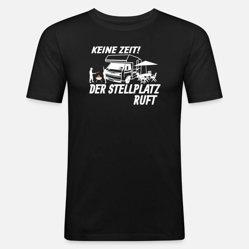 Camper Geschenkidee Camping - Männer Slim Fit T-Shirt - Schwarz