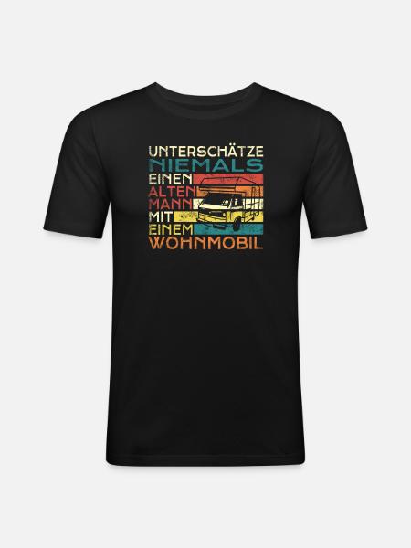 Camper Geschenkidee Camping - Männer Slim Fit T-Shirt - Schwarz