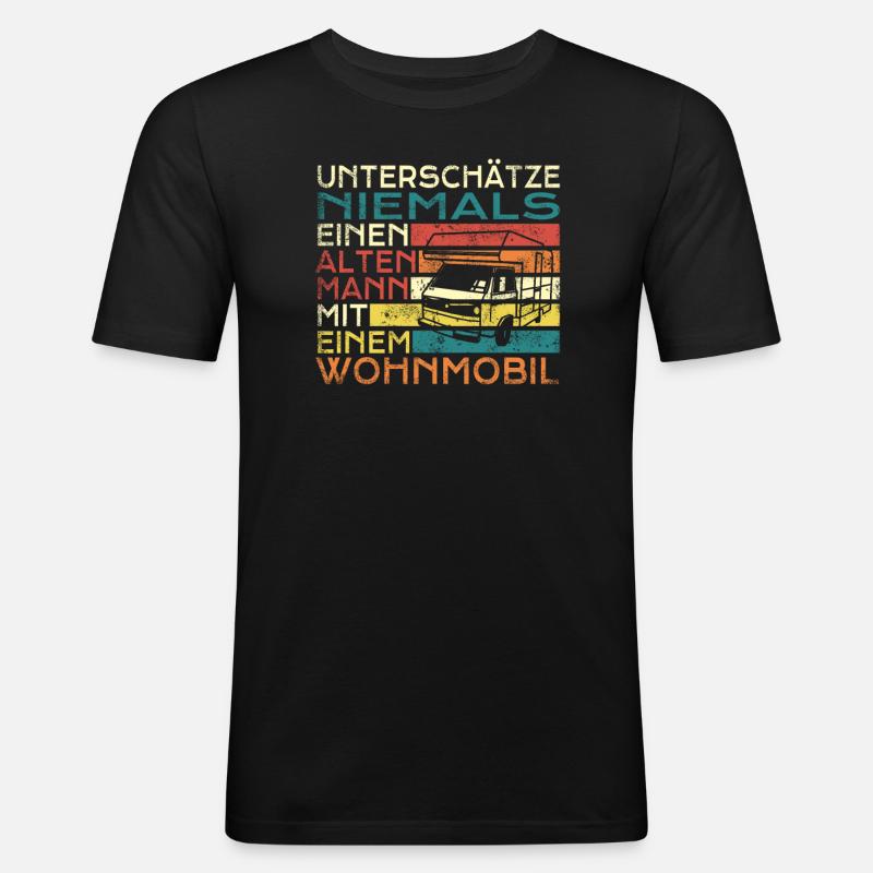 Camper Geschenkidee Camping - Männer Slim Fit T-Shirt - Schwarz