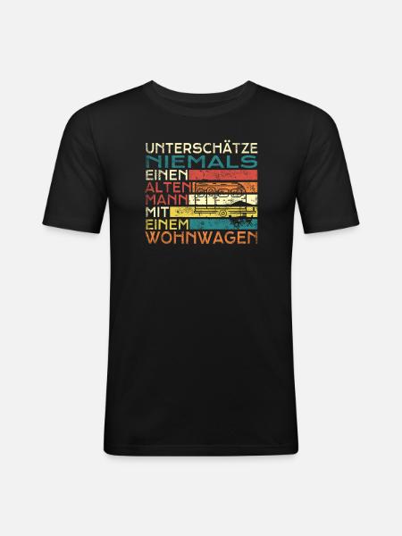 Camper Geschenkidee Camping - Männer Slim Fit T-Shirt - Schwarz