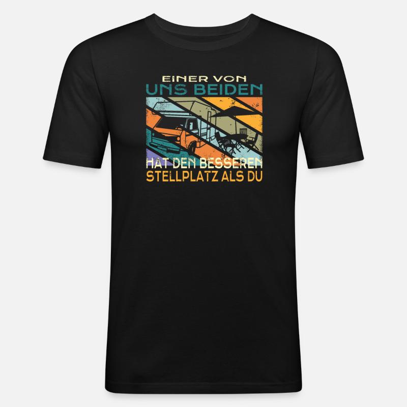 Camper Geschenkidee Camping - Männer Slim Fit T-Shirt - Schwarz