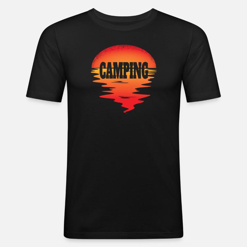 Camper Geschenkidee Camping - Männer Slim Fit T-Shirt - Schwarz