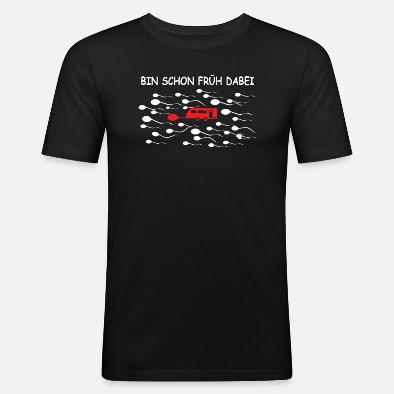 Camper Geschenkidee Camping - Männer Slim Fit T-Shirt - Schwarz