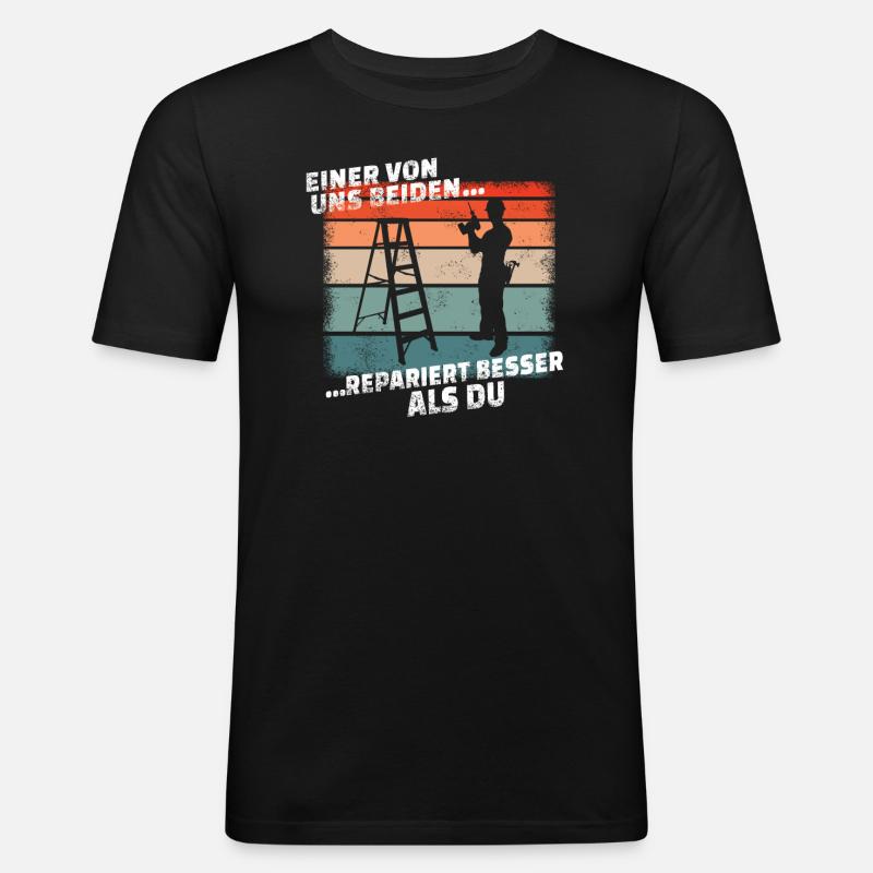 Heimwerker Geschenkidee Handwerker - Männer Slim Fit T-Shirt - Schwarz