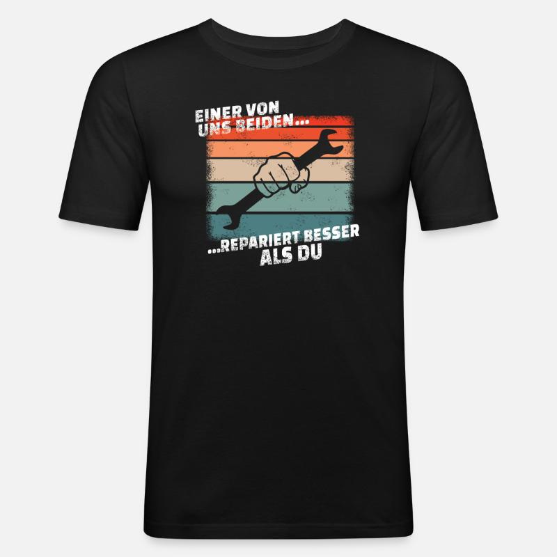 Heimwerker Geschenkidee Handwerker - Männer Slim Fit T-Shirt - Schwarz