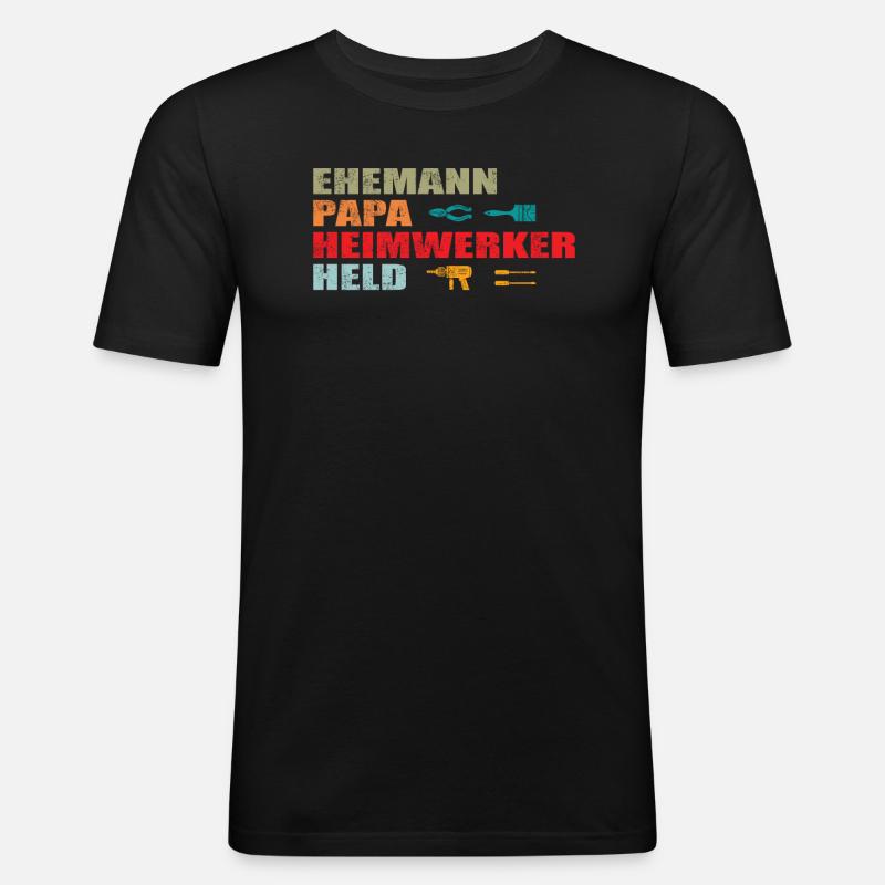 Heimwerker Geschenkidee Handwerker - Männer Slim Fit T-Shirt - Schwarz