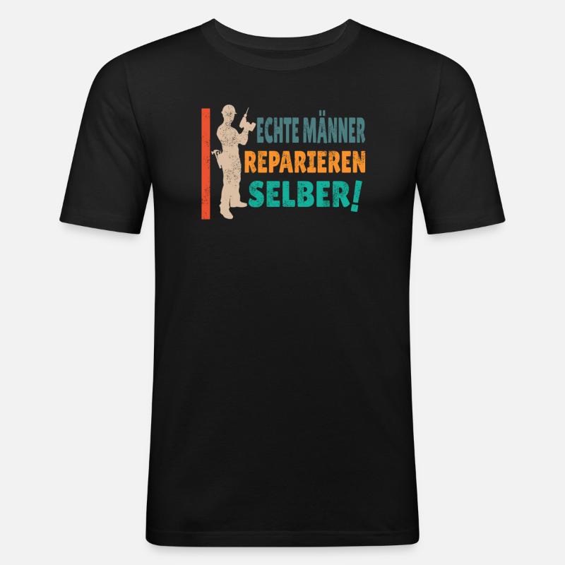 Heimwerker Geschenkidee Handwerker - Männer Slim Fit T-Shirt - Schwarz