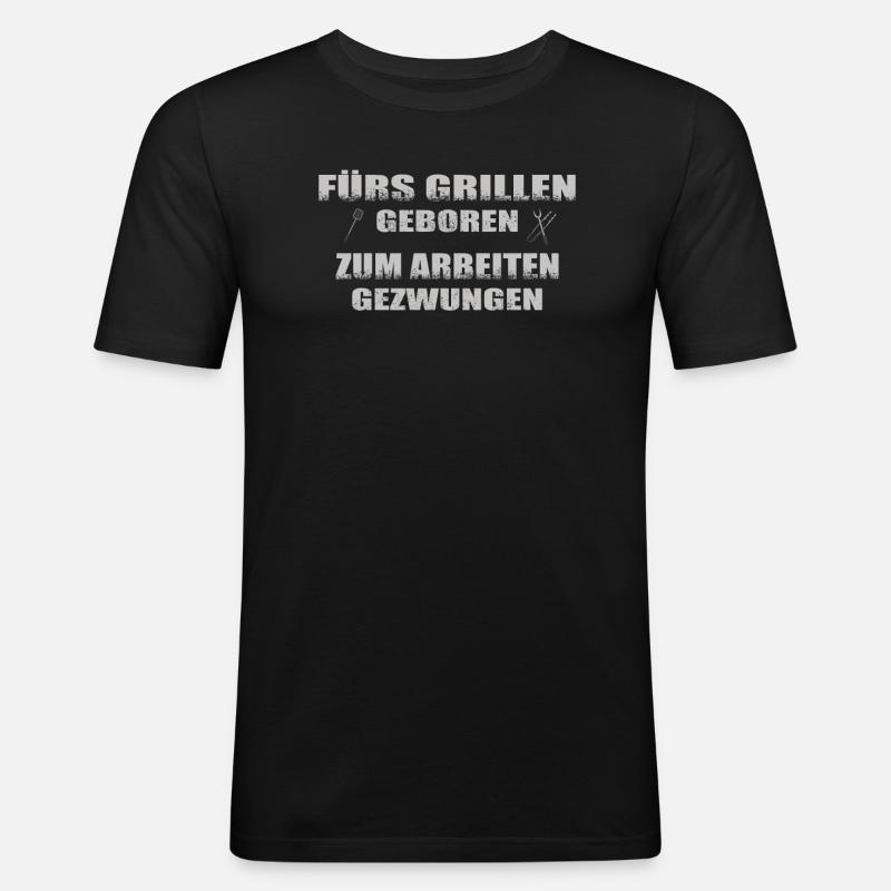 Grillen und Camper Geschenkidee - Männer Slim Fit T-Shirt - Schwarz