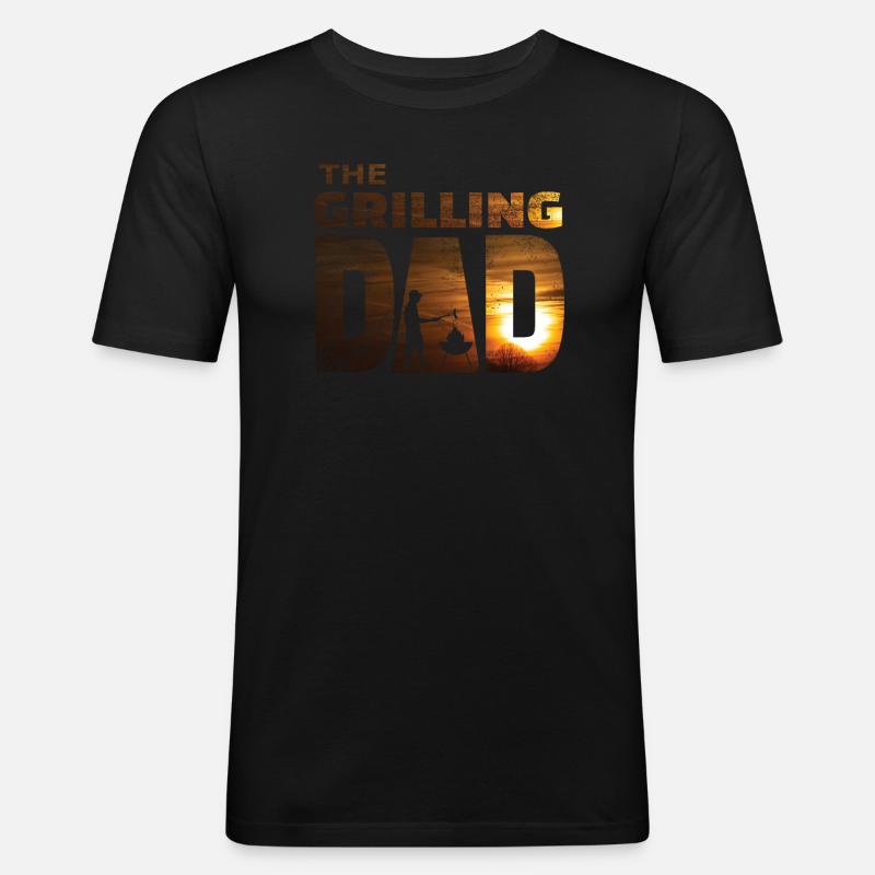Grillen und Camper Geschenkidee - Männer Slim Fit T-Shirt - Schwarz