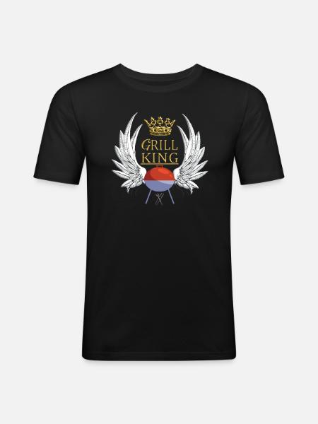 Barbecuing and Camper Gift Idea - Men's Slim Fit T-Shirt - black