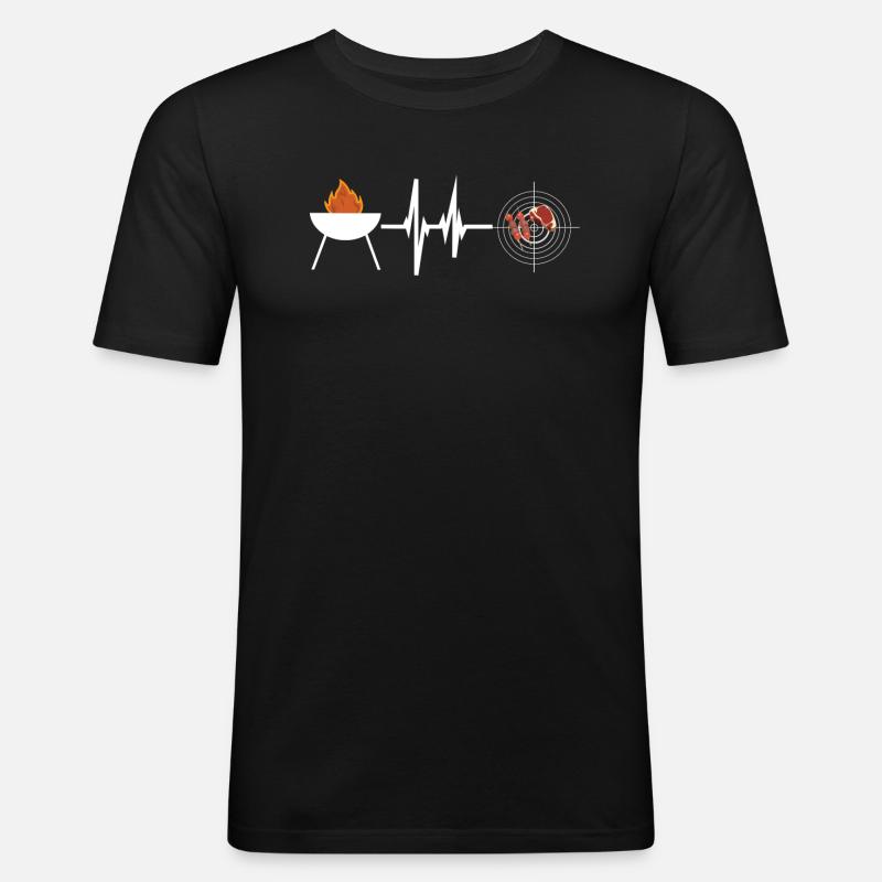 Grillen und Camper Geschenkidee - Männer Slim Fit T-Shirt - Schwarz