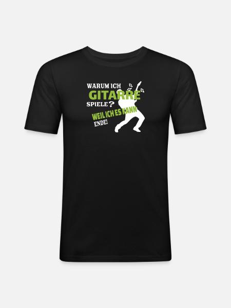 Geschenkidee für Gitarrenspieler - Männer Slim Fit T-Shirt - Schwarz
