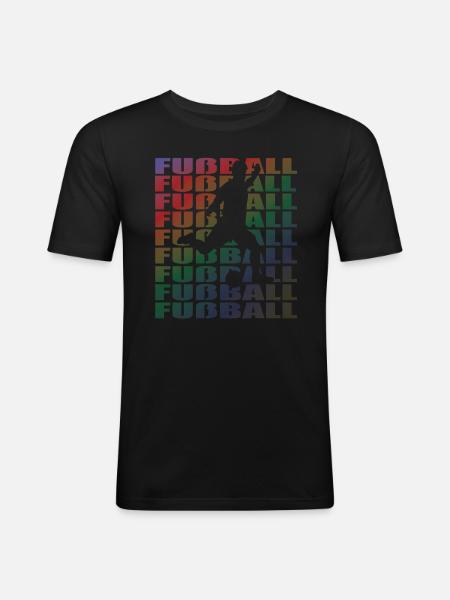 Fußballzubehör Geschenkidee Fußballfan - Männer Slim Fit T-Shirt - Schwarz