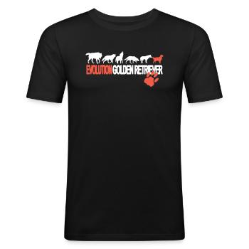 Hund Golden Retriever Hundebesitzer - Männer Slim Fit T-Shirt - Schwarz - Vorne - Nik (191cm)
